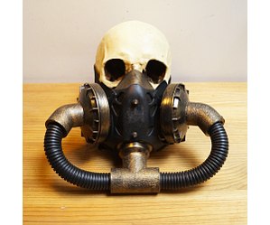 Máscara respirador de metal, estilo retro