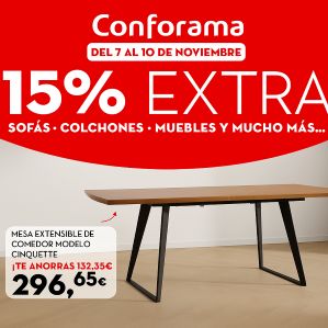 Conforama | -15% EXTRA en muebles y decoración