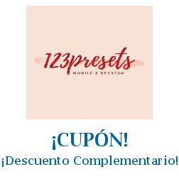 Logo de la tienda 123presets con cupones de descuento