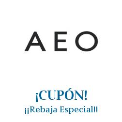 Logo de la tienda AE con cupones de descuento