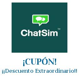 Logo de la tienda ChatSim con cupones de descuento