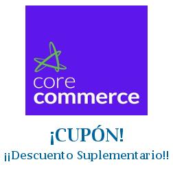 Logo de la tienda CoreCommerce con cupones de descuento