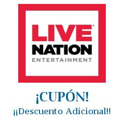 Logo de la tienda Live Nation con cupones de descuento