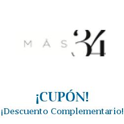 Logo de la tienda Mas34 con cupones de descuento