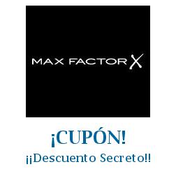 Logo de la tienda Max Factor con cupones de descuento