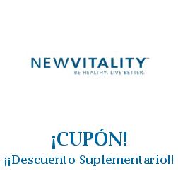 Logo de la tienda New Vitality con cupones de descuento