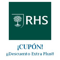 Logo de la tienda RHS con cupones de descuento