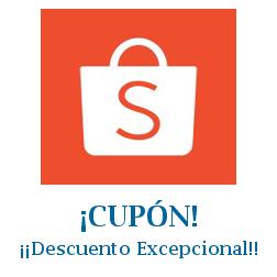 Logo de la tienda Shopee con cupones de descuento