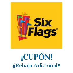 Logo de la tienda Six Flags con cupones de descuento