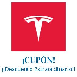 Logo de la tienda Tesla con cupones de descuento
