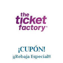 Logo de la tienda The Ticket Factory con cupones de descuento