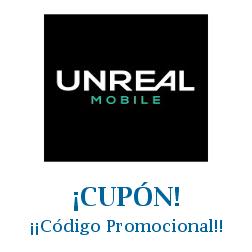 Logo de la tienda Unreal Mobile con cupones de descuento