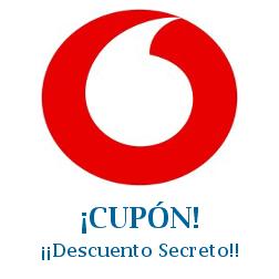 Logo de la tienda Vodafone con cupones de descuento