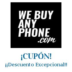 Logo de la tienda WeBuyAnyPhone con cupones de descuento