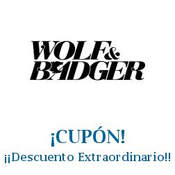 Logo de la tienda Wolf and Badger con cupones de descuento