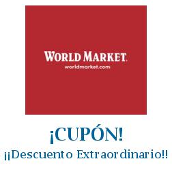 Logo de la tienda World Market con cupones de descuento