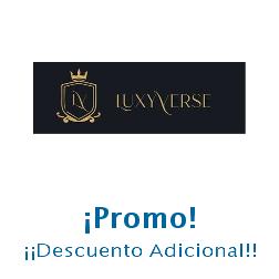 Logo de la tienda LuxyVerse con cupones de descuento